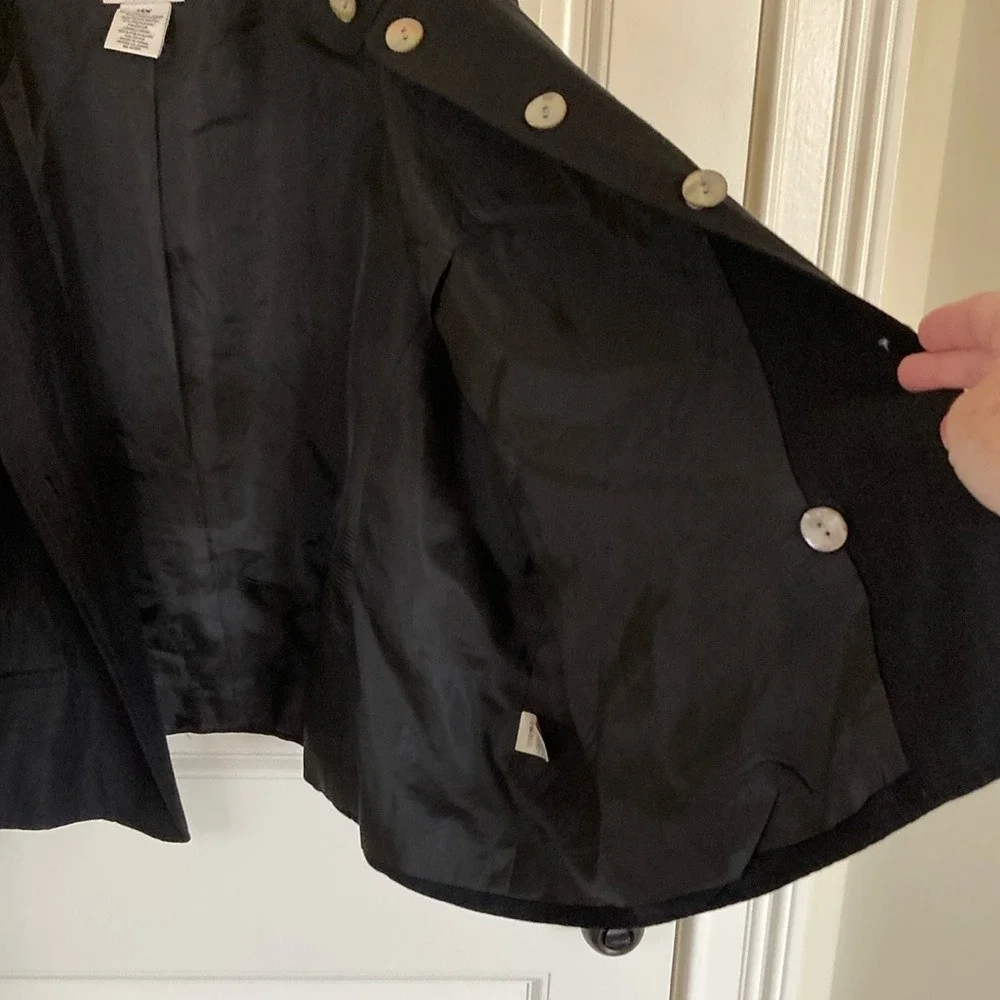 Covington Womens Linen Blend Button Front Blazer Size 26W‎ Black Classic Career